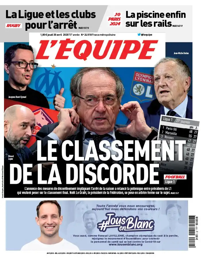 L'equipe du 30 Avril 2020