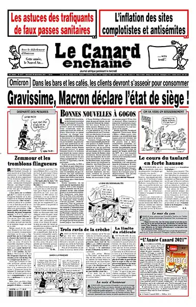 Le Canard Enchaîné - 29 Decembre 2021