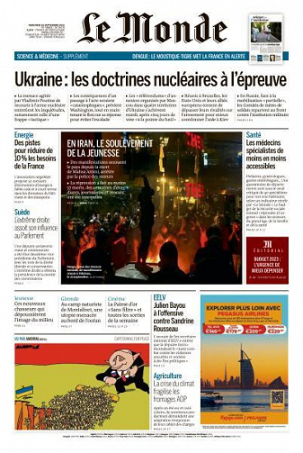 Le Monde du 28 Septembre 2022